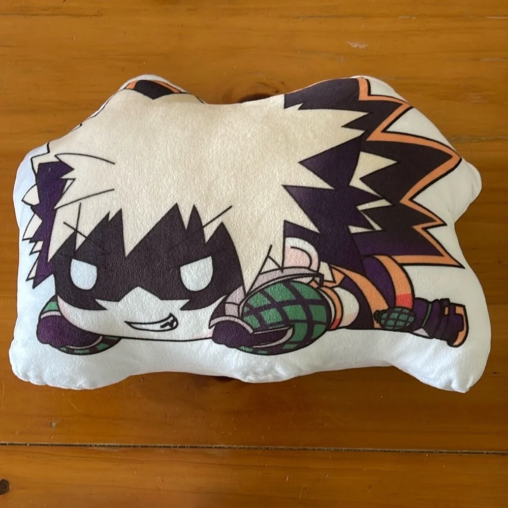 NWOT Anime Character Pillow with Purple and Green Accents